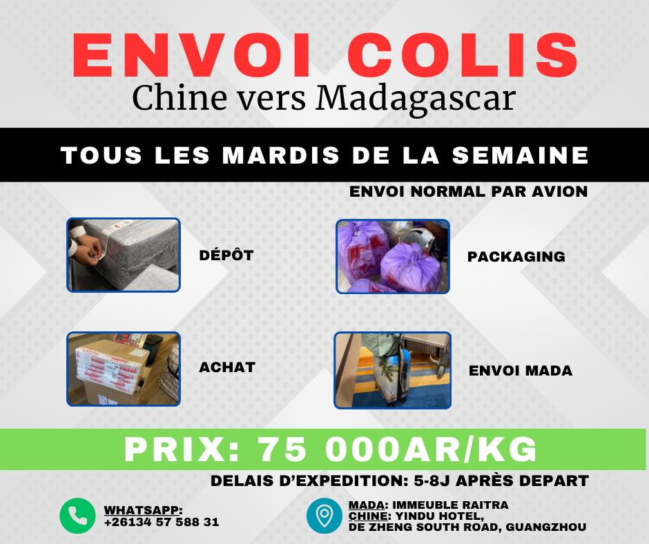 Détails des tarifs et délais d'expédition Chine vers Madagascar